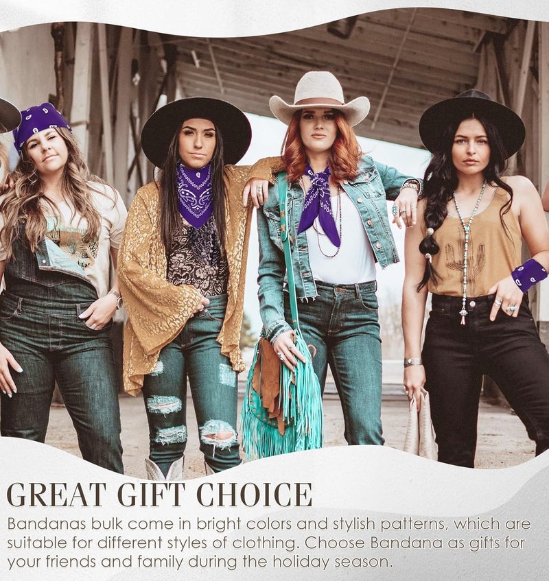 YSense 30 Pieces Paisley Bandana Unisex Multi-Purpose Bandanas Bulk Cowboy Headbands Square Scarf Head Wrap for Women Men - Image 5